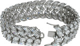 Cleo .75 Carat Each Marquise and Pear Estate Style Bracelet with lab grown diamond look cubic zirconia in 14k white gold.