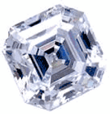 Asscher Cut laboratory grown diamond alternative cubic zirconia.