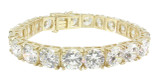 Round Tennis Bracelet Galore with laboratory created diamond quality cubic zirconia in 14k yellow gold.
