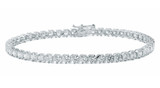 S Link Round Cubic Zirconia Tennis Bracelet with simulated lab grown diamond alternative cubic zirconia in 14k white gold.