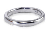 Comfort fit wedding band in 18k white gold.
