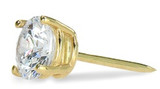 Classic Men's .50 Carat Round Tie Tack with a 5mm labgrown diamond look cubic zirconia in 14k yellow gold.