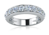Burke 4 carat round simulated laboratory grown diamond alternative cubic zirconia pave set cathedral split shank wedding band in platinum. Burke 4 carat round simulated laboratory grown diamond alternative cubic zirconia pave set cathedral split shank wedding band in platinum.