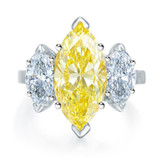 Marquiatta three stone marquise lab grown diamond look cubic zirconia engagement ring in 14k white gold.