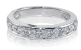 Pave band with laboratory grown diamond simulant cubic zirconia in platinum.