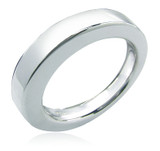 Wedding band with lab grown diamond simulant cubic zirconia in 14k white gold.