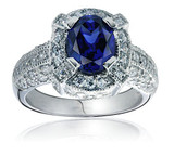 Logan 1.5 carat oval Russian formula lab grown diamond quality cubic zirconia solitaire engagement ring in platinum.