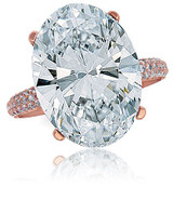 Blake 9 carat simulated diamond oval cubic zirconia engagement ring in 14k rose gold.
