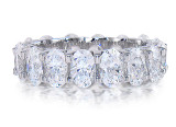 Oval scalloped U prong .50 carat each round eternity band with lab grown diamond quality cubic zirconia in 14k white gold.