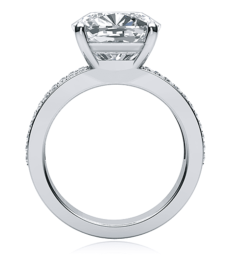 Prestigio Elongated Cushion Cut Cubic Zirconia Pavé Set Split Shank