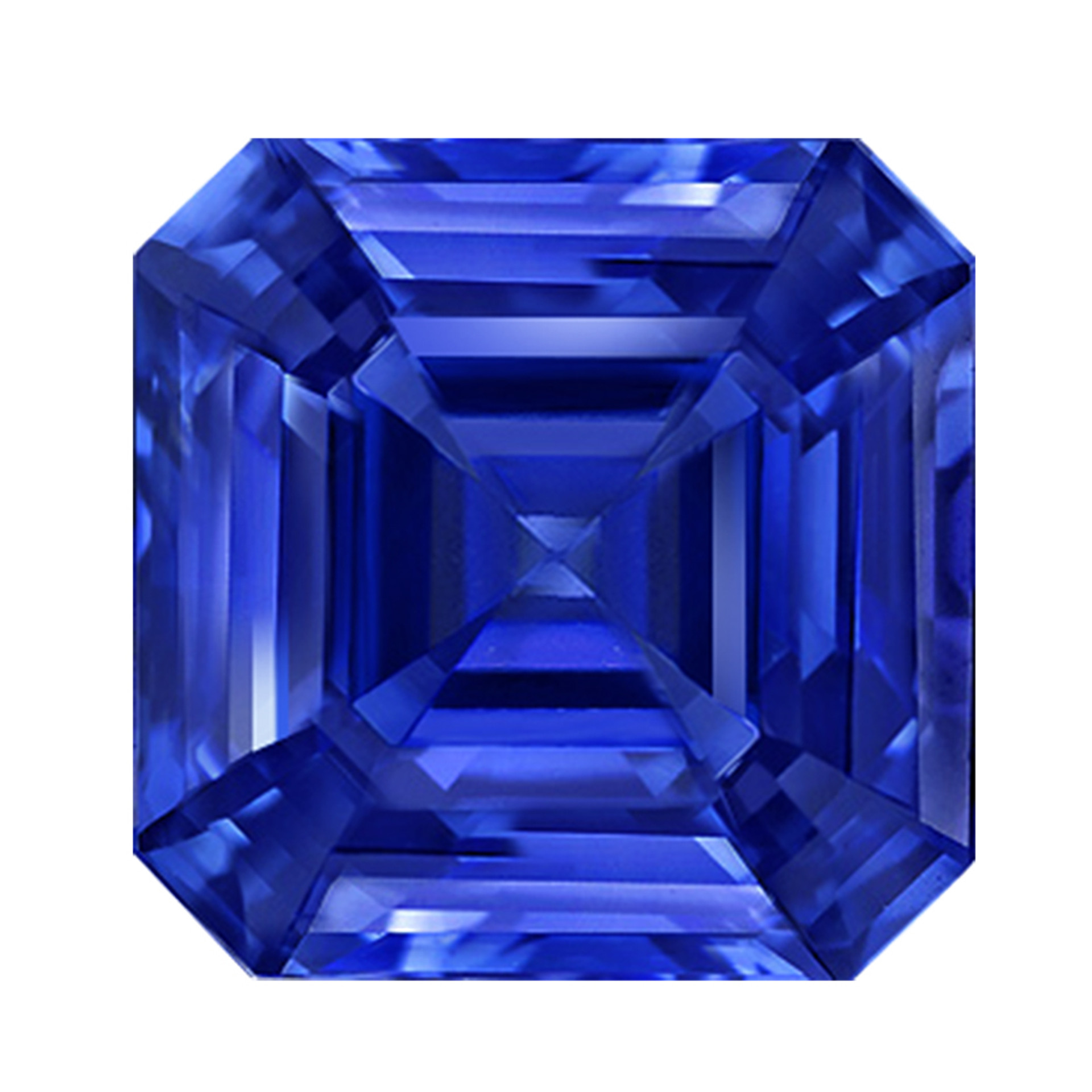 Asscher Cut Blue Sapphire Lab Created Synthetic Loose Stone