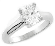 Luccia 1.5 Carat Oval Lab Grown Diamond Alternative Cubic Zirconia Trellis Setting Solitaire Engagement Ring