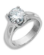 Luccia 3 Carat Round Trellis Setting Laboratory Grown Diamond Alternative Cubic Zirconia Solitaire Engagement Ring