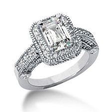 Legend 1.5 Carat Emerald Cut Lab Grown Diamond Alternative Cubic Zirconia Pave Halo Cathedral Solitaire Engagement Ring. Legend 1.5 Carat Emerald Cut Lab Grown Diamond Alternative Cubic Zirconia Pave Halo Cathedral Solitaire Engagement Ring.