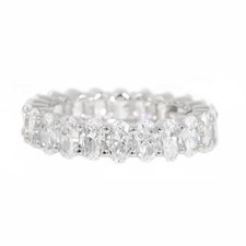 Oval .25 Carat Each Prong Set Laboratory Grown Diamond Alternative Cubic Zirconia Eternity Band - Small