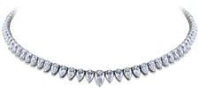 Portia Pear Shape Statement Tennis Necklace with lab grown diamond simulant cubic zirconia in 14k white gold.