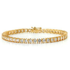 【BLACKPURPLE】Double Round Tennis Cubic Bracelet Double Row Round Cubic Zirconia Tennis Bracelet