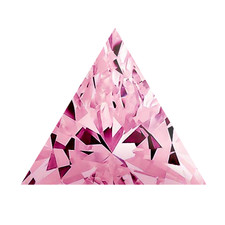 Trillion triangle pink diamond look cubic zirconia loose stone.
