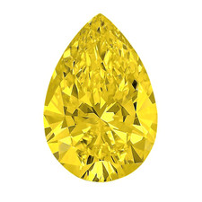 Pear shape canary yellow lab created diamond look cubic zirconia loose stone.