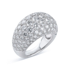 Aldrich laboratory grown diamond alternative cubic zirconia wide pavé dome anniversary band in platinum.