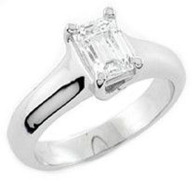 Luccia 2.5 Carat Emerald Cut Lab Grown Diamond Alternative Cubic Zirconia Trellis Setting Solitaire Engagement Ring