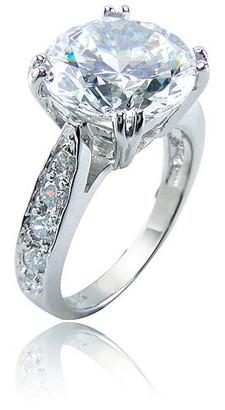 Winston 2.5 Carat Round Cubic Zirconia Pave Cathedral Solitaire Engagement Ring