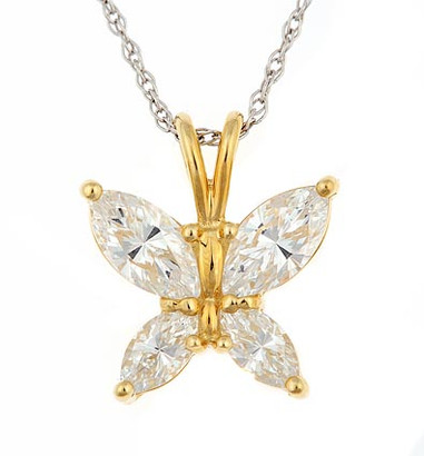 Flutter Butterfly Marquise Cubic Zirconia Pendant