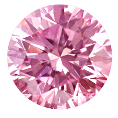 Round pink lab created diamond look cubic zirconia loose stone.