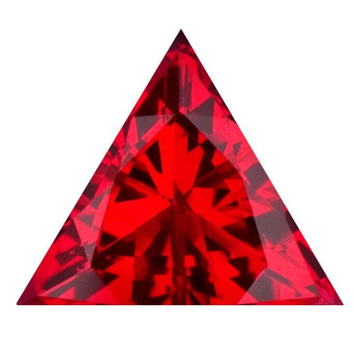 Trillion triangle ruby lab created loose stone.