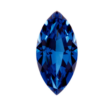 Marquise blue sapphire lab created loose stone.