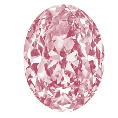 Oval pink diamond look cubic zirconia loose stone.
