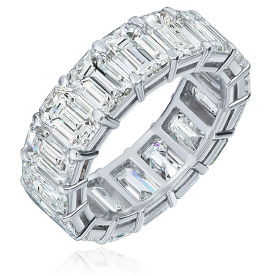 Uilz Luxury Baguette CZ Zirconia Finger Rings For Women Temperament White  Crystal Eternity Band Ring Evening Party Accessory