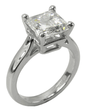 4 Carat Step Cut Square Cubic Zirconia Sex and the City Ring Inspiration Solitaire Engagement Ring version-1