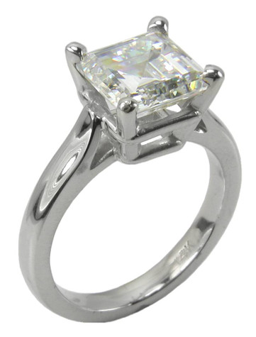 1.5 Carat Step Cut Square Cubic Zirconia Sex and the City Ring Inspiration Solitaire Engagement Ring