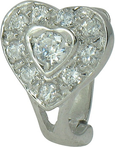 Hartman heart laboratory grown diamond simulant cubic zirconia halo style leverback earrings in 14k white gold.