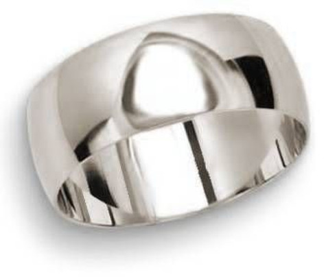 Men's 8mm Comfort Fit Wedding Band available in White or Yellow Gold version-1