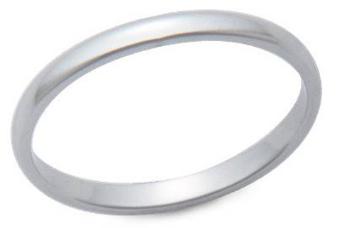 Ladies 2mm Comfort Fit Wedding Band in Platinum