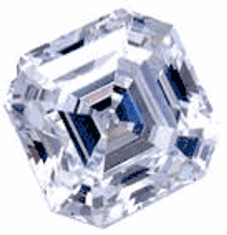 Asscher Cut laboratory grown diamond alternative cubic zirconia.