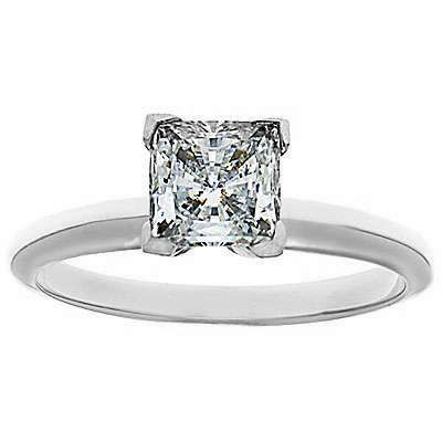 Sterling Silver Princess Cut CZ Ring – Clear Simulated Diamond Size 10 - View #4