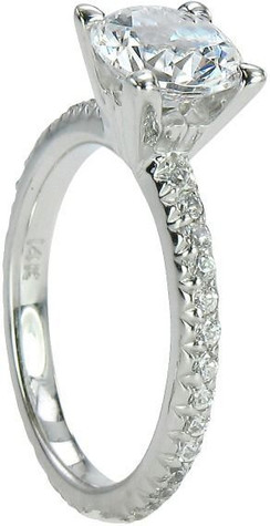 Round 2 Carat Eternity Solitaire with lab grown diamond simulant cubic zirconia in 14k white gold.