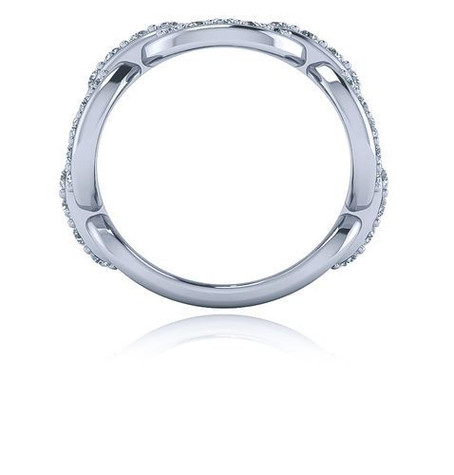 Anchor Mariner Pave Chain Link Anniversary Band with laboratory grown diamond look cubic zirconia in platinum.
