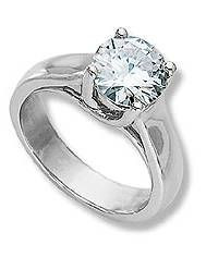 Luccia 1.5 Carat Round Trellis Setting Lab Grown Diamond Simulant Cubic Zirconia Solitaire Engagement Ring.
