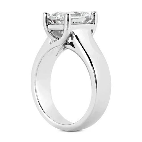 Luccia 2.5 Carat Step Cut Emerald Cut Laboratory Grown Diamond look Alternative Cubic Zirconia Trellis Setting Solitaire Engagement Ring in platinum.