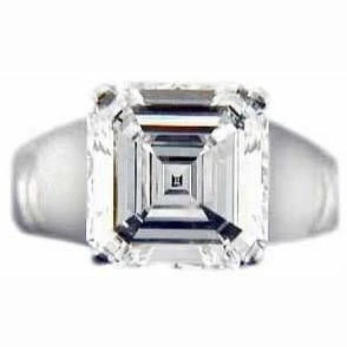 Luccia 5.5 Carat Asscher Cut Laboratory Grown Diamond Alternative Cubic Zirconia Trellis Setting Solitaire Engagement Ring.