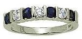 Bar channel set round lab grown diamond look cubic zirconia anniversary band in 14k white gold.