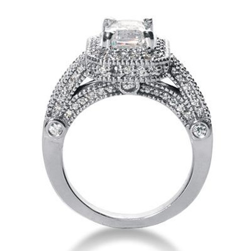 50 Carat Art Deco Diamond Engagement Ring in Platinum - Filigree Jewelers