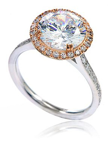 Micropave Laboratory Grown Lab Diamond Engagement Ring In 14K Rose Gold