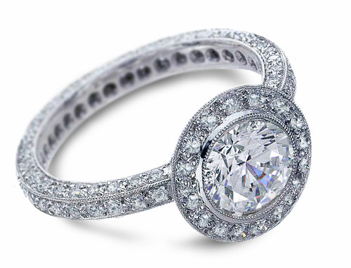 Janie-Diamond: Cushion Cut Halo Diamond Engagement Ring | Ken & Dana Design