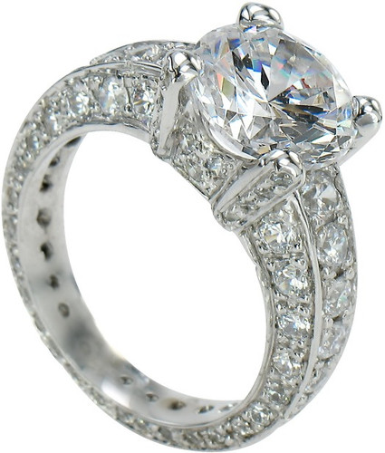Setah Eternity Carat Round Cubic Zirconia Pave Solitaire