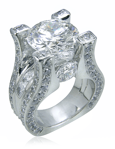 Eterna - 5 Carat Round Cut Diamond Eternity Style Engagement Ring -  Walmart.com
